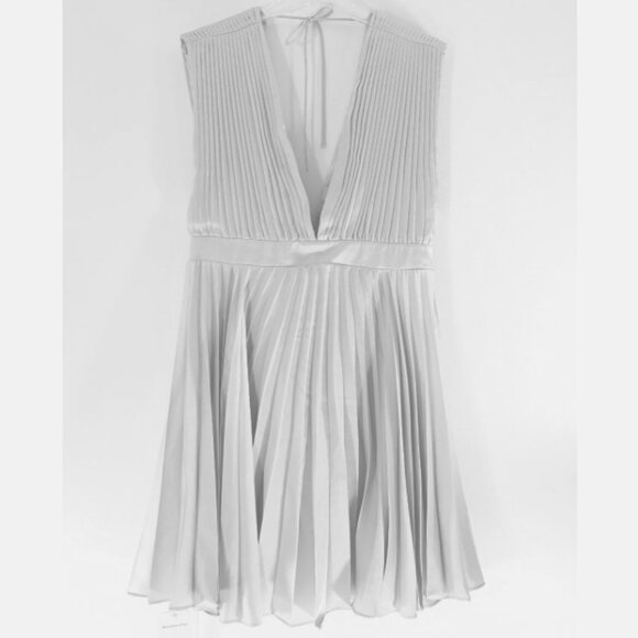 Brand New Women's Abercrombie & Fitch Pleated Sleeveless Silk Mini Dress - Picture 6 of 15